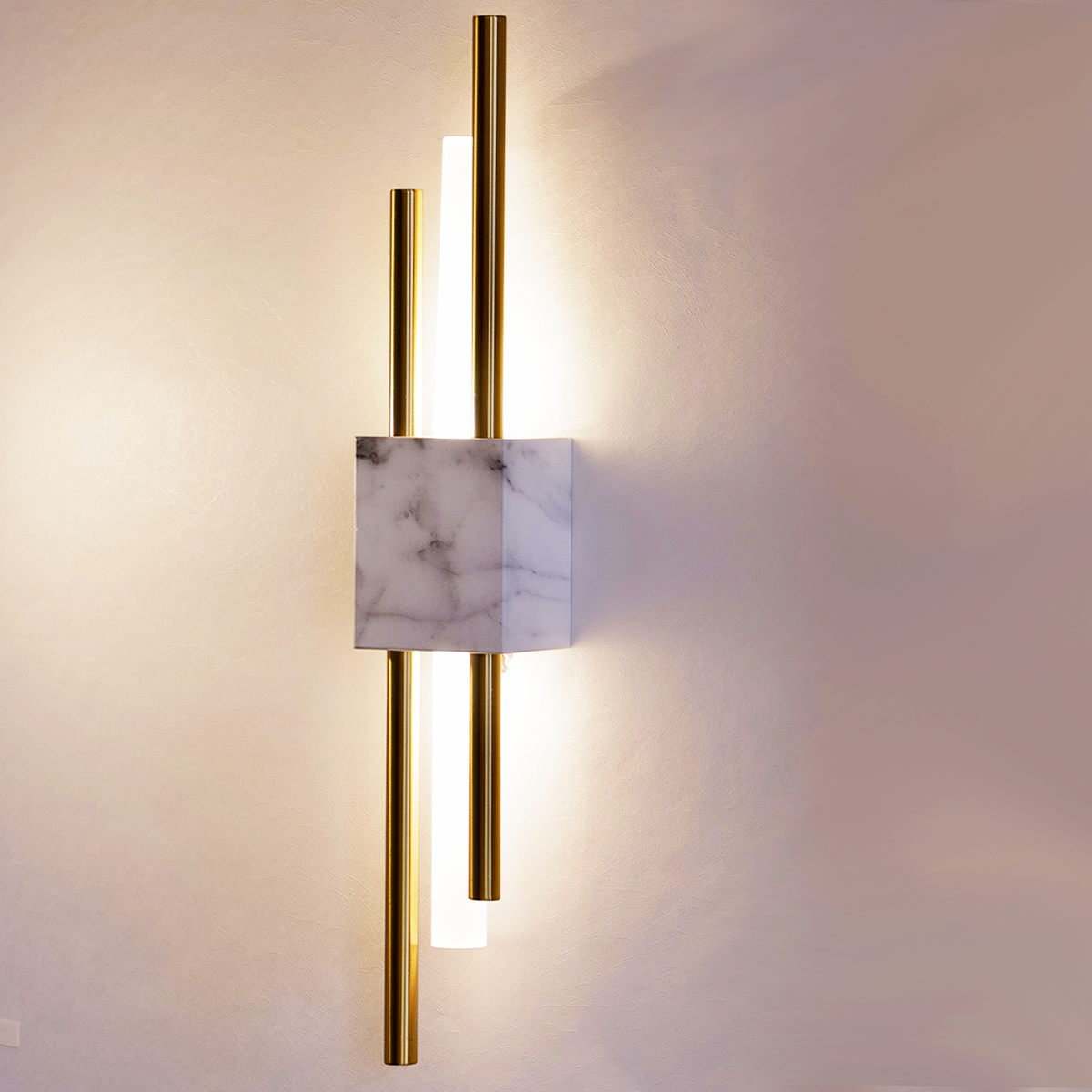 Glitch Wall Light • White Stone • Wall Wired • 2-Pack