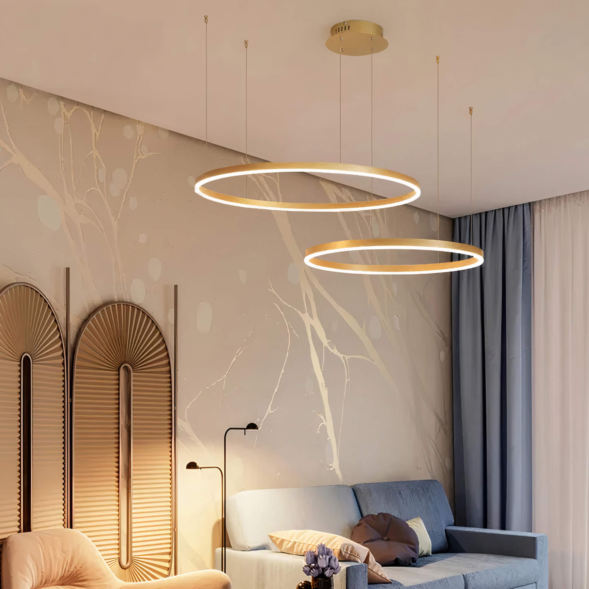 Nordic Rings Ceiling Light • Gold - Chandelier - Haus of Interiors